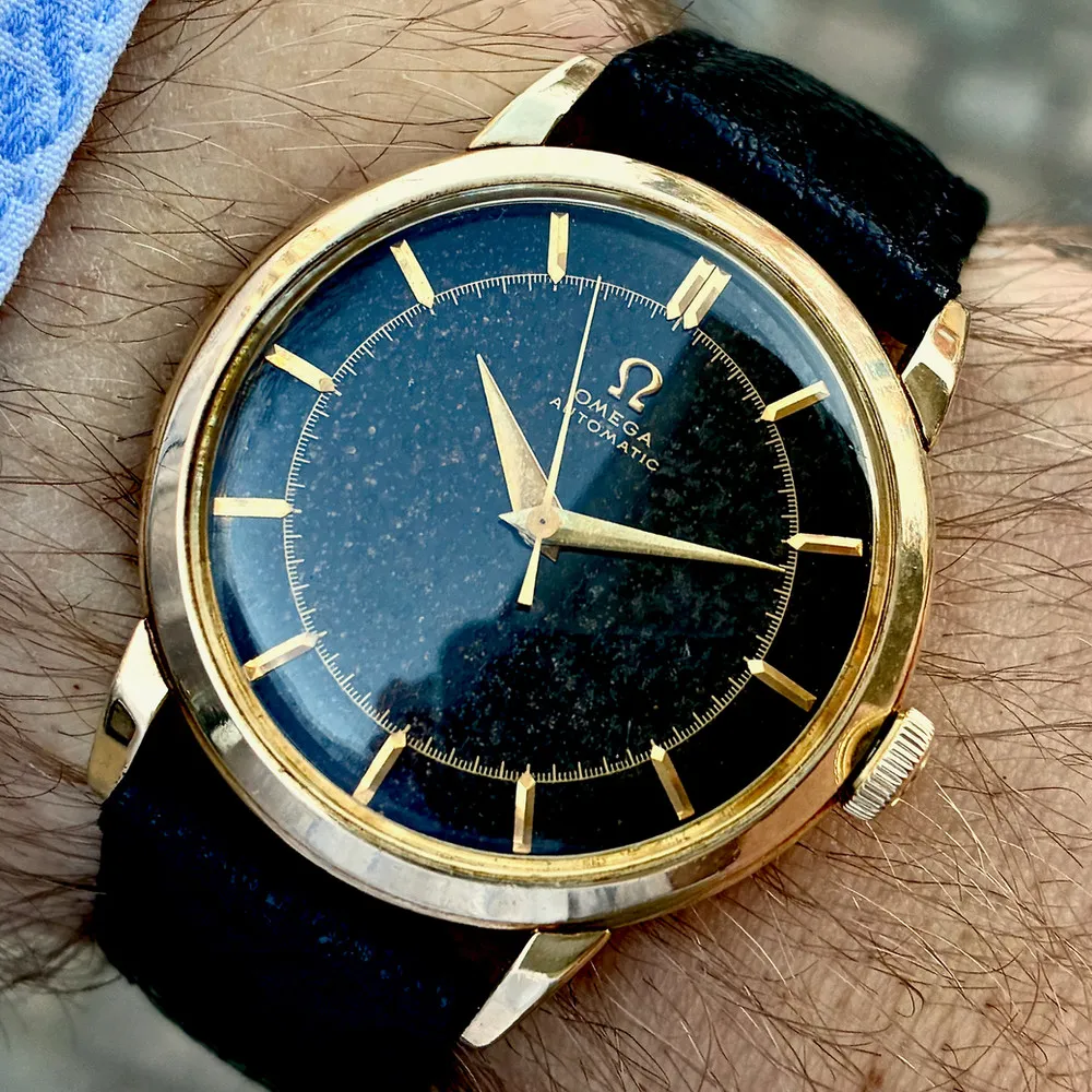 Omega Black Dial Bumper 14K